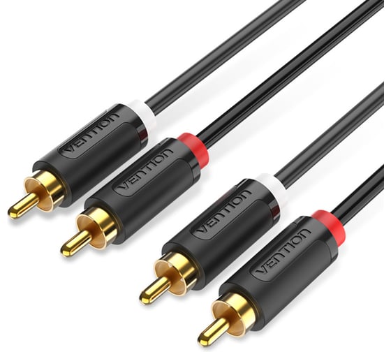 Кабель VENTION аудио 2RCA M/2RCA M - 1,5 м Чёрный BCMBG