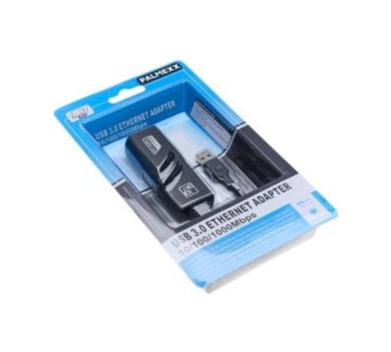 Адаптер PALMEXX ADP022 USB3.0(m)-RJ45(f) Ethernet 10/100/1000Mbps PX/USB30-ETH-BLA