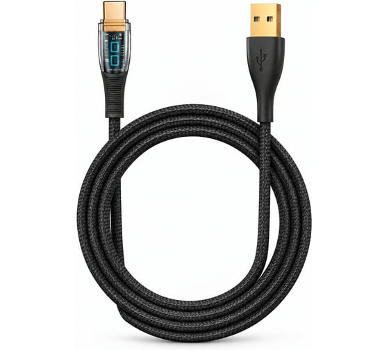 Кабель PALMEXX USB-A to USB-C, PD 100W, длина 1.2м, чёрный PX/CBL-AC-12-BLK