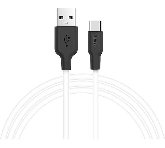 Кабель Hoco USB X21 Silicone, USB - Type-C, 3А, 1 м, белый 092074