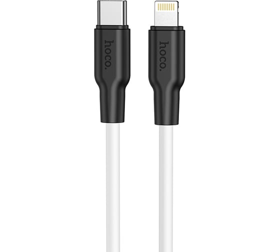 Кабель Hoco USB-C HOCO X21 Plus Silicone Type-C-Lightning, 3A, 1 м, белый 093079