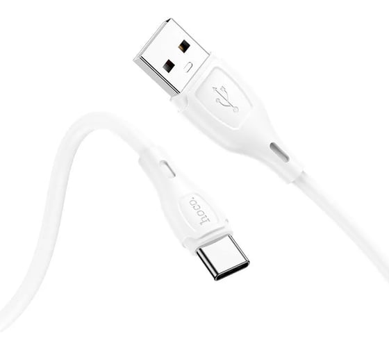 Кабель Hoco USB X61 Ultimate silicone, USB - Type-C, 3.0А, 1м, белый 092121