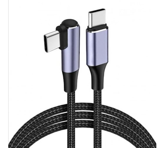 Кабель KS-is USB-C M угловой 90 USB-C M (KS-491A) KS-491AB-2