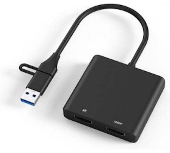 Адаптер KS-is USB на HDMIx2 4K+1080p T6-688SL KS-821L1