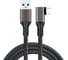 Кабель KS-is USB-A M - угловой 90 USB-C M 10Gbps, 15Вт, 2м, черный KS-894BB-2 1