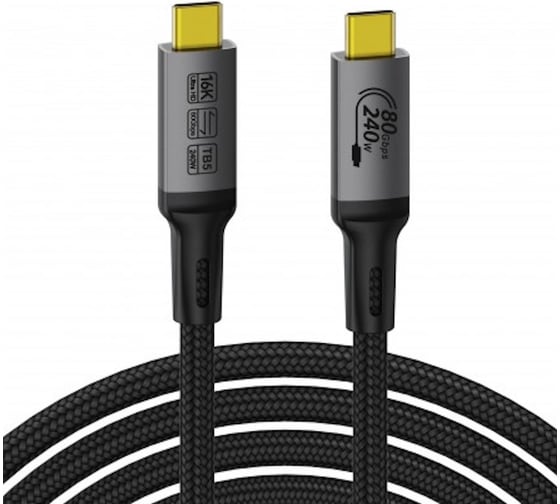 Кабель KS-is TH5 USB-C M USB-C M (KS-944) 80Gbps, 240W KS-944B-2