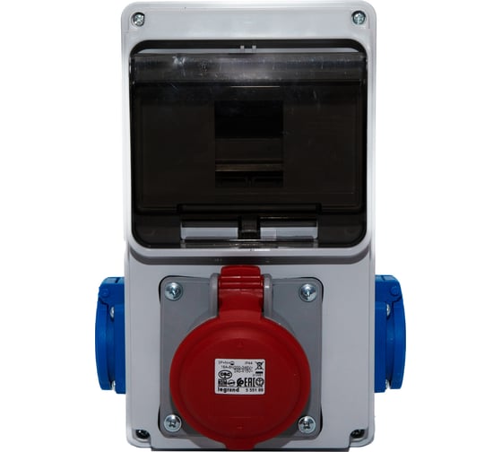 Корпус щита распределительного Cetinkaya Pano с розетками (1X3P+N+T 16A/380V + 2X2P 16A), пластик CP6021E
