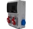 Корпус щита распределительного Cetinkaya Pano с розетками (2X3P+N+T 16A/380V + 2X2P 16A), пластик CP6032E 2