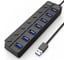 USB хаб KS-is 7xUSB 3.0 F в USB 3.0 Type A M () с блоком питания, выключатели KS-569B 1