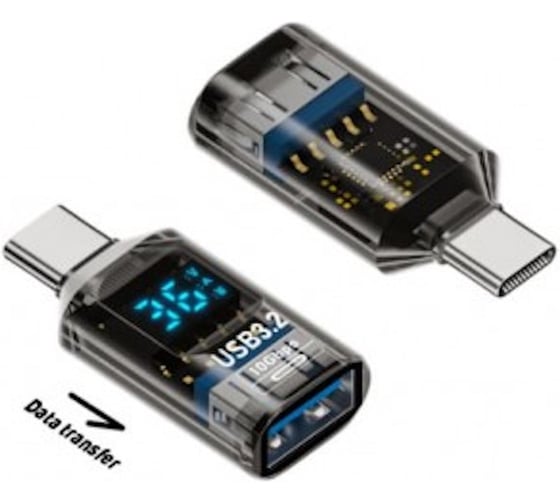 Адаптер-переходник KS-is USB-C M в USB-A F с дисплеем (KS-881CA) KS-881СA