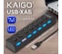 Мультифункциональный хаб-разветвитель Kaigo KG-086 USB 2.0, 7в1, с выключателями, LED-индикацией, 7xUSB 2.0, кабель 50 см, , 355069 2