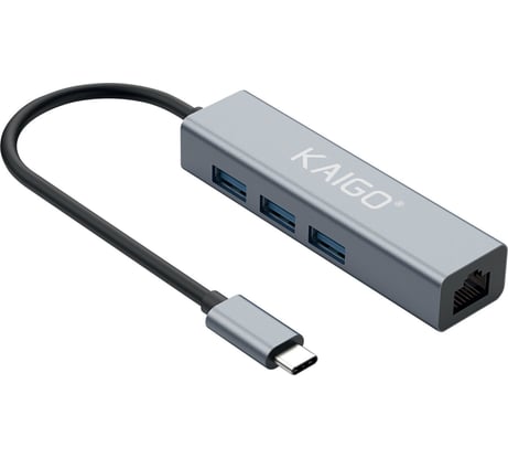 Мультифункциональный хаб-разветвитель Kaigo KG-096A Type-C 3.2, высокоскоростной 4в1, 3xUSB 3.2 Gen1, 1xRJ45, , 355061