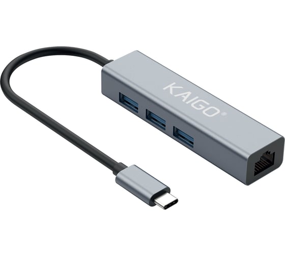 Мультифункциональный хаб-разветвитель Kaigo KG-096A Type-C 3.2, высокоскоростной 4в1, 3xUSB 3.2 Gen1, 1xRJ45, , 355061