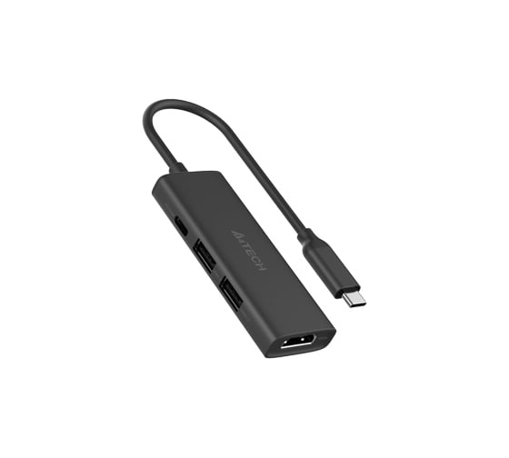 Разветвитель A4TECH USB-C DST-40C 2 порта серый 1909746