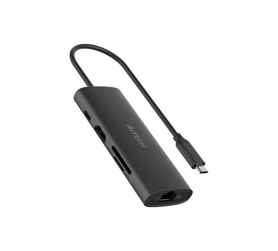 Разветвитель A4TECH USB-C DST-80C 2 порта серый 1909755