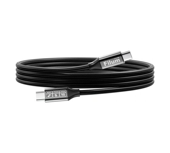 Filum Кабель USB FL-USB-40G240W-CM/CM-2M 40 Гбит/с, 240 Вт 28-48 В/5 А, ERP, USB-C - USB-C (M/M), 2 м 00-01300004