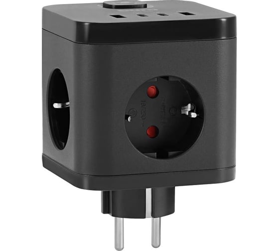 Сетевой разветвитель Buro BU-PW3UC-Plus-B (3 розетки) черный (коробка) 2090230