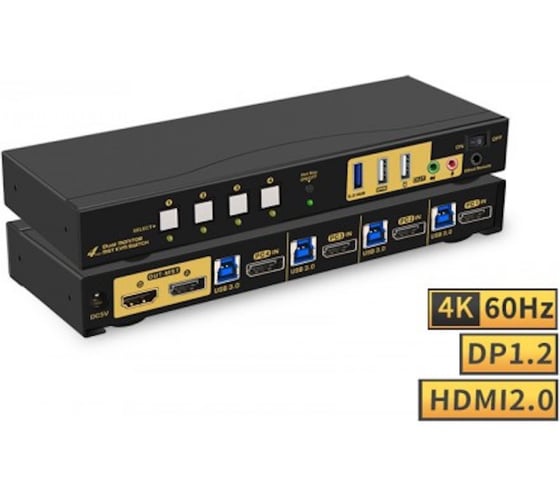 KVM переключатель KS-is MST на 4 ПК KS-879A