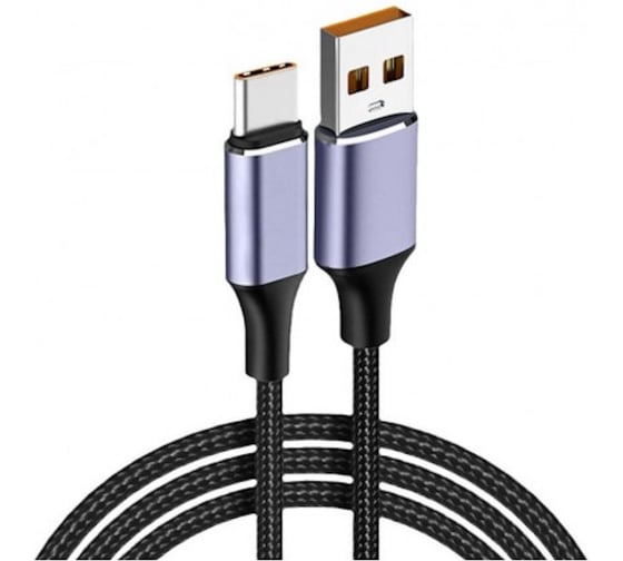 KS-is Кабель QC USB A - USB C () 480Mbps, 6A 120W, 1м, черный KS-732BB-1
