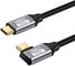 Кабель USB-C M KS-is угловой 90 градусов USB-C M, 10Gbps, 60Вт, 2м, оплетка, черный+серый KS-889BB-2 1