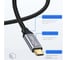 Кабель USB-C M KS-is угловой 90 градусов USB-C M, 10Gbps, 60Вт, 2м, оплетка, черный+серый KS-889BB-2 3
