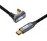 Кабель KS-is USB-C M - угловой 180 USB-C M 10Gbps, 60Вт, 2м, оплетка, черный+серый KS-889AB-2 1