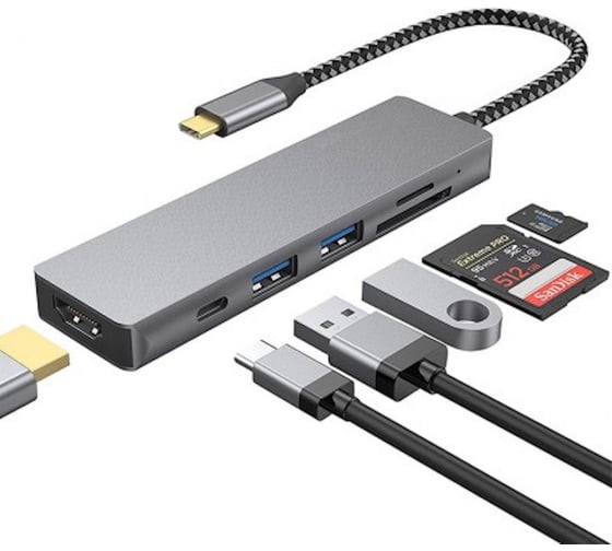 Док станция KS-is USB-C 6 в 1 () KS-099D 1