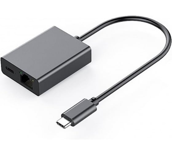 Адаптер 2 в 1 KS-is USB-C M, Ethernet RJ45 F, PD F KS-960C