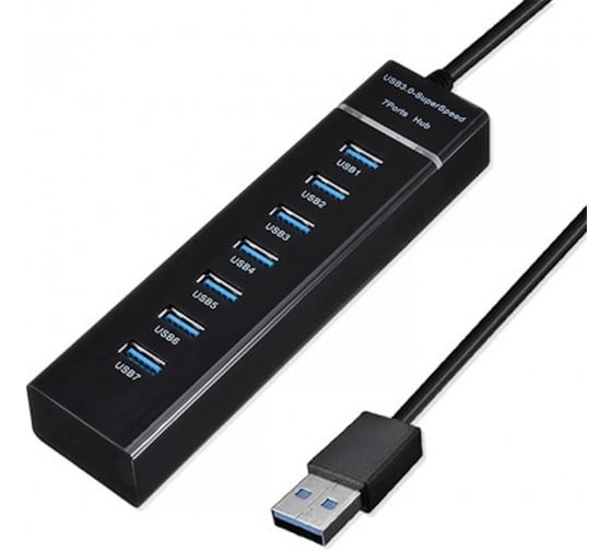 USB хаб KS-is 7 x USB 2.0 F в USB 3.0 Type A M KS-568