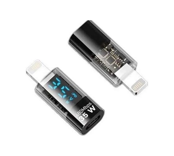 Адаптер переходник KS-is Lightning M в USB-C F LED KS-859 1