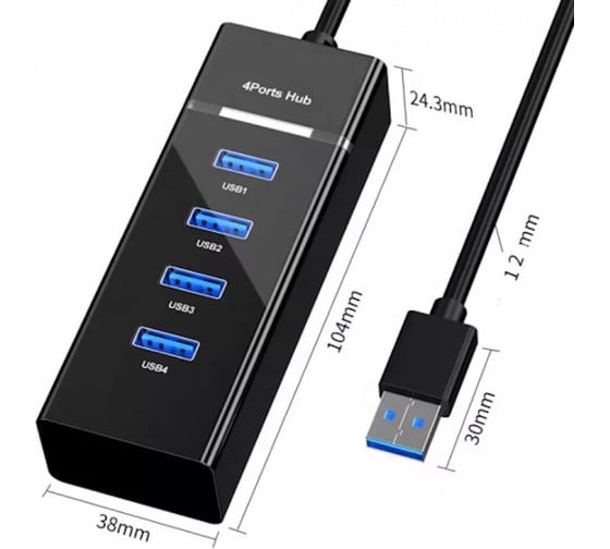 USB хаб KS-is 1xUSB 3.0 3xUSB 2.0 F в USB 3.0 Type A M () KS-728 1