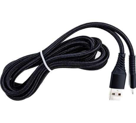 Кабель SKYWAY USB - microUSB 3.0А 2м Черный в пакете zip S09602006