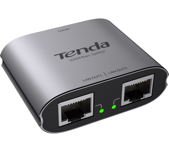 Разветвитель для интернет кабеля tenda SG103M, LAN in 1х1 Гбит/с, LAN out 2х1 Гбит/с, питание по Type-C 10000152798 1