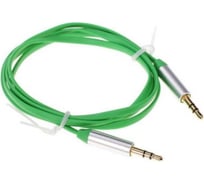 Кабель Pro Legend соединительный 3.5 Jack M - 3.5 Jack M плоский кабель, зеленый, 1м. PL1021