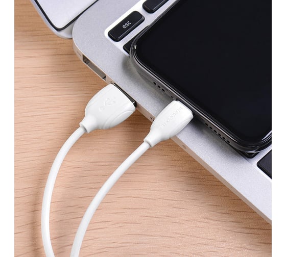 Кабель USB Borofone BX19 для Lightning, 2.4A, длина 1м, белый 821379