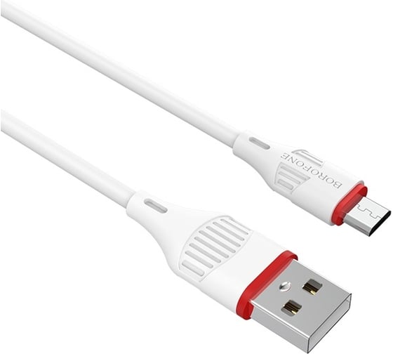 Кабель USB Borofone BX17 для Micro USB, 2.4A, длина 1м, белый 762163 1