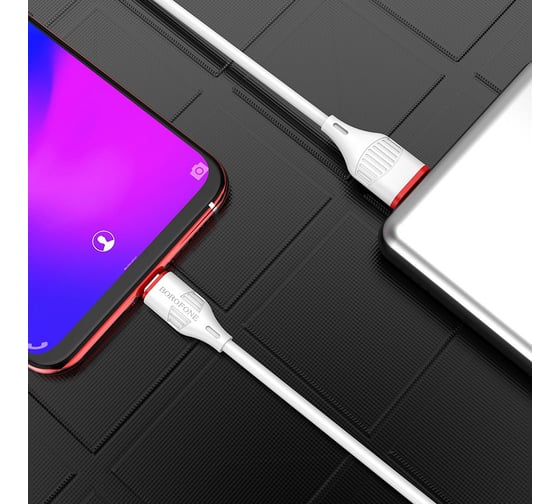 Кабель USB Borofone BX17 для Micro USB, 2.4A, длина 1м, белый 762163