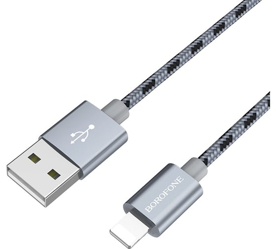 Кабель USB Borofone BX24 для Lightning, 2.4А, длина 1м, серый 821399 1