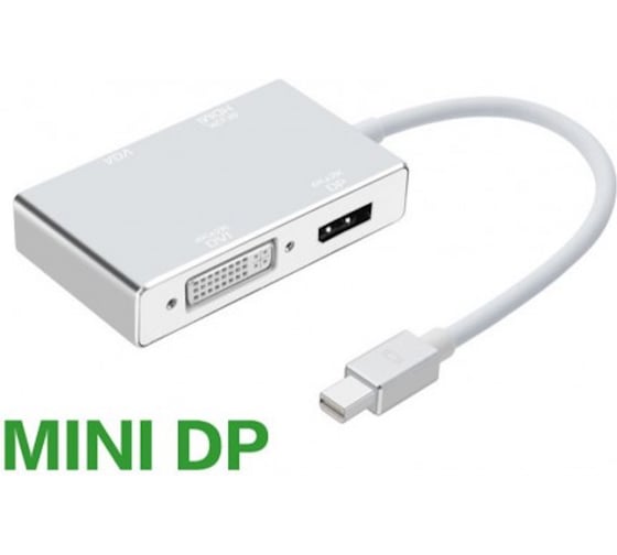 Адаптер переходник KS-is 4-в-1 miniDP M на DP/HDMI/DVI/VGA F KS-781