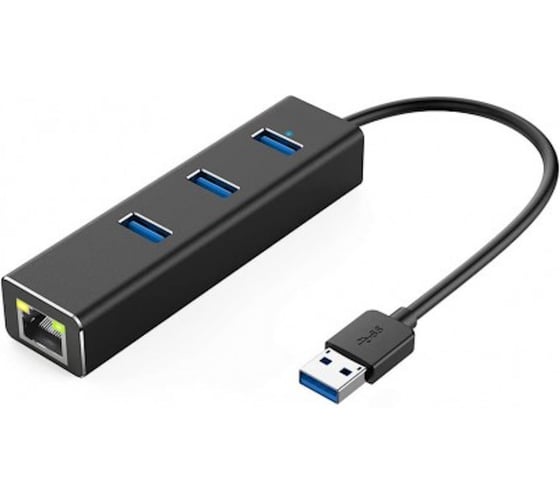 Адаптер KS-is USB 3.0 RJ45 Gigabit LAN с USB хабом KS-405