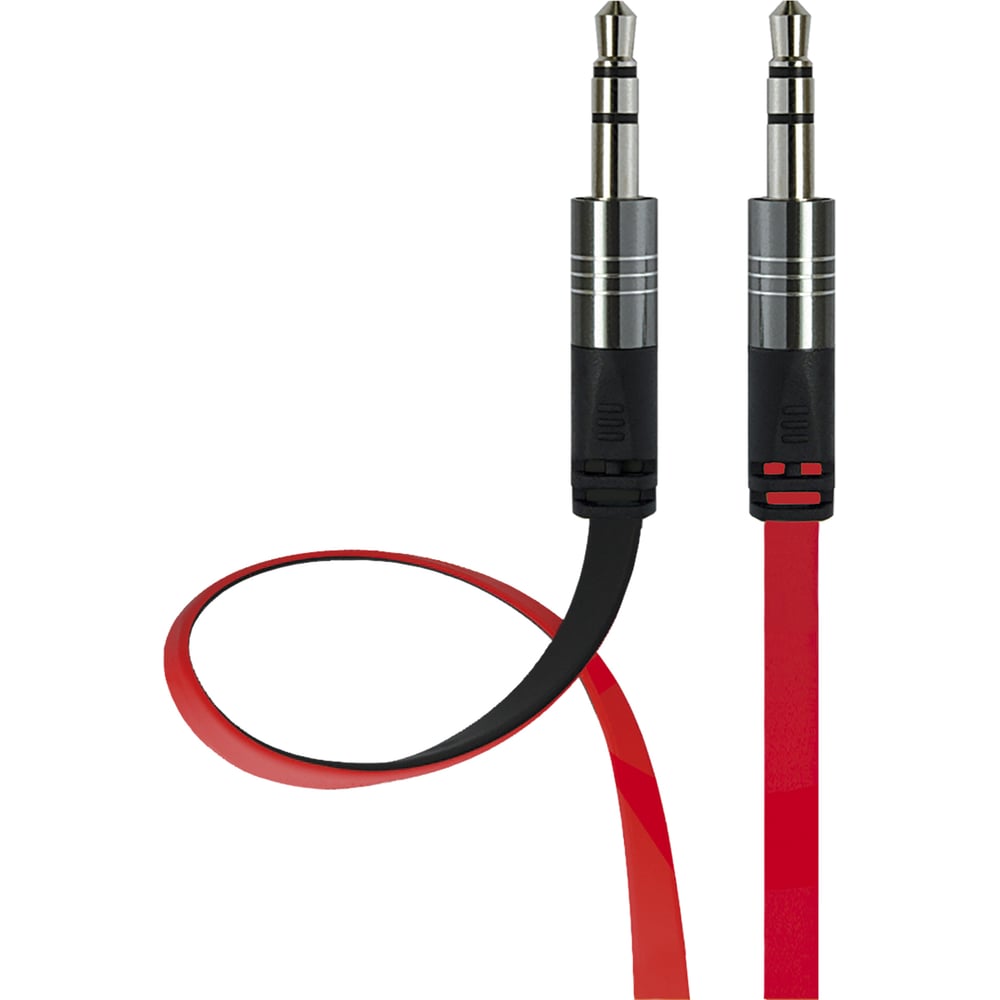 Аудио кабель AUX BW 3.5мм jack - 3,5мм jack Interstep красно/черный, 2м ...