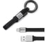 Плоский кабель MFI-USB A Interstep черный TPE, мет коннекторы - серебро, 0,1м 72088 1