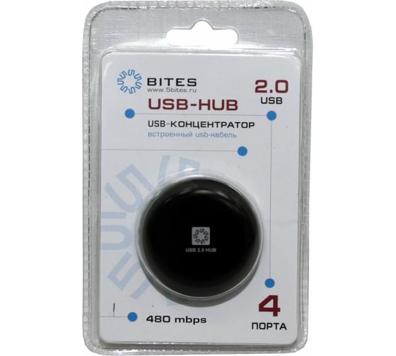 Концентратор 5bites 4 порта USB 2.0, черный HB24-200BK