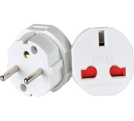 Английский адаптер переходник AY-KA 13А 250В, белый 7714100