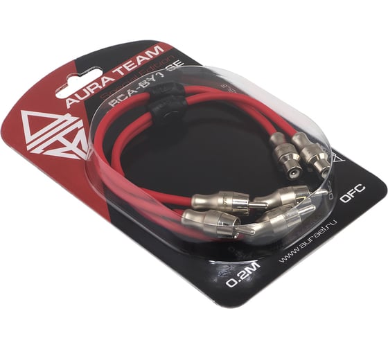 Кабель RCA AurA 0,2 метра, 2 канала, бескислородная медь OFC, двойной экран, 2шт RCA-BY1SE