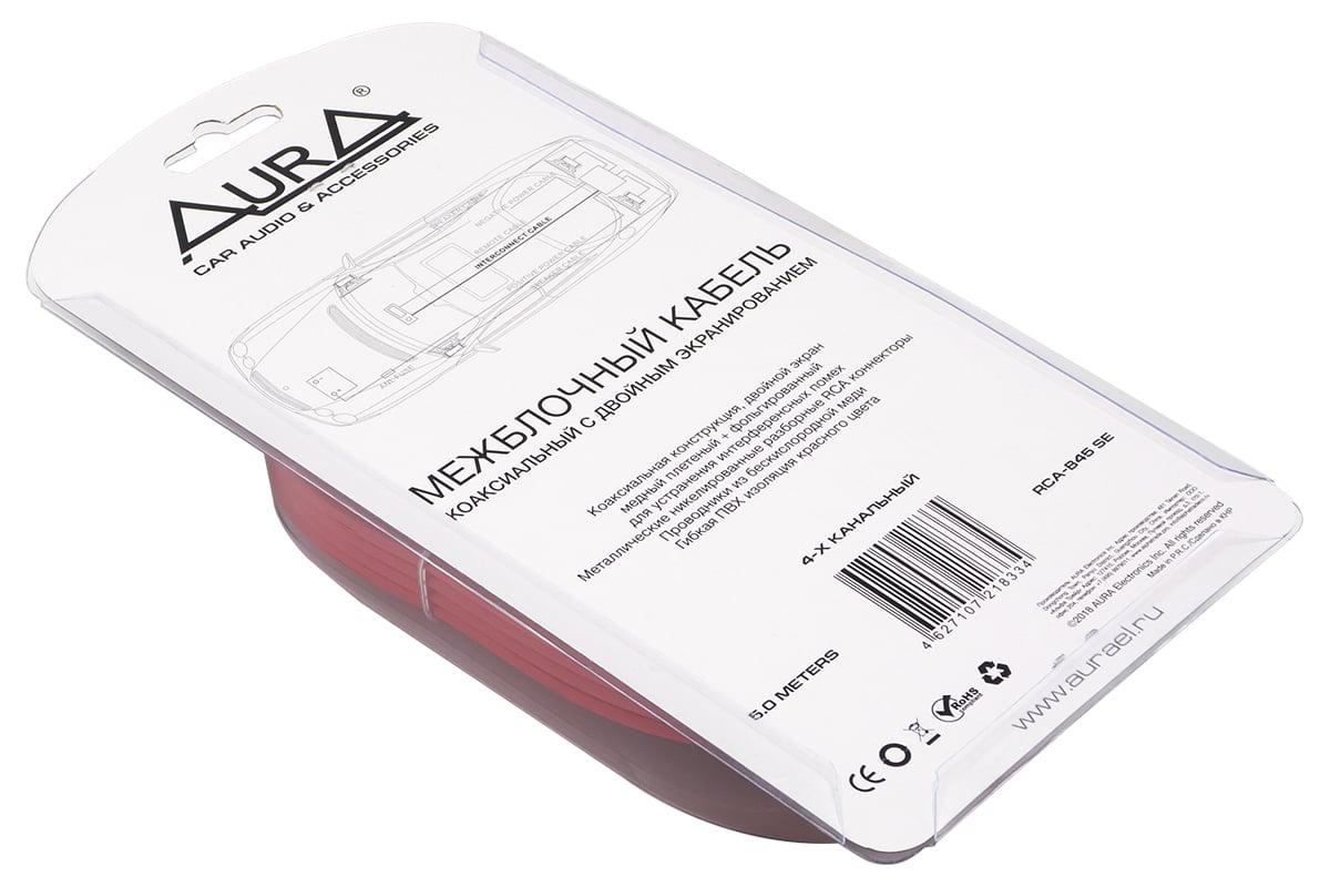 Кабель RCA AurA 5 метров, 4 канала, бескислородная медь OFC, двойной ...