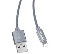 Кабель USB Hoco U44 Timing для Lightning, 2.4А, длина 1.2м, серый 648420