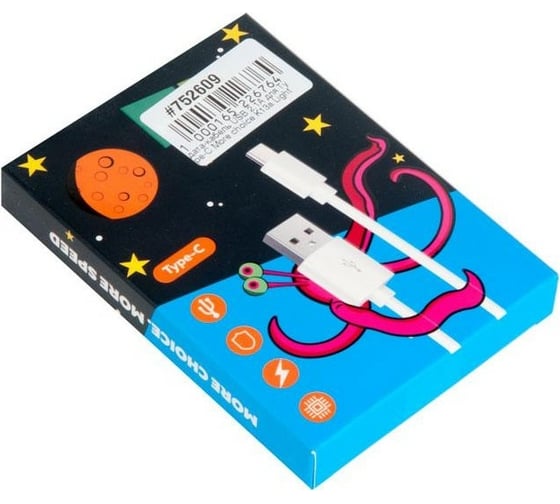 Кабель USB Hoco K13a для Type-C, 2.1А, длина 1.0м, белый 752609