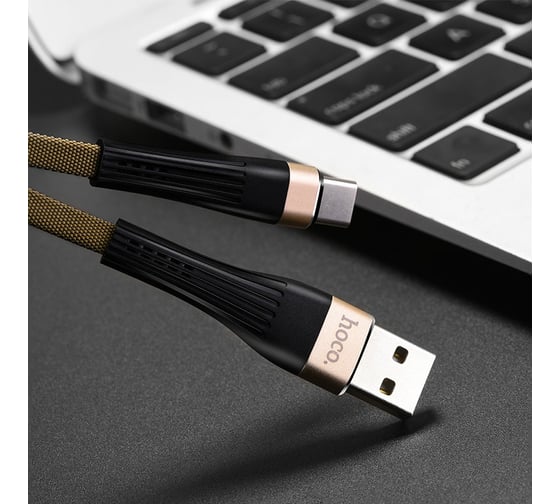 Кабель USB Hoco U39 Slender для Type-C, 2.4А, длина 1.2м, золотой 813525 1