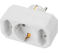 Блок на 3 гнезда TDM ELECTRIC 1x2П+3 16 А + 2x2П 2,5 А, под плоскую вилку, 250 B, белый SQ1806-0201